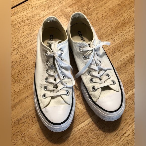 White Converse Platform Chuck Taylor Sneakers - Size 6.5 - Picture 6 of 10